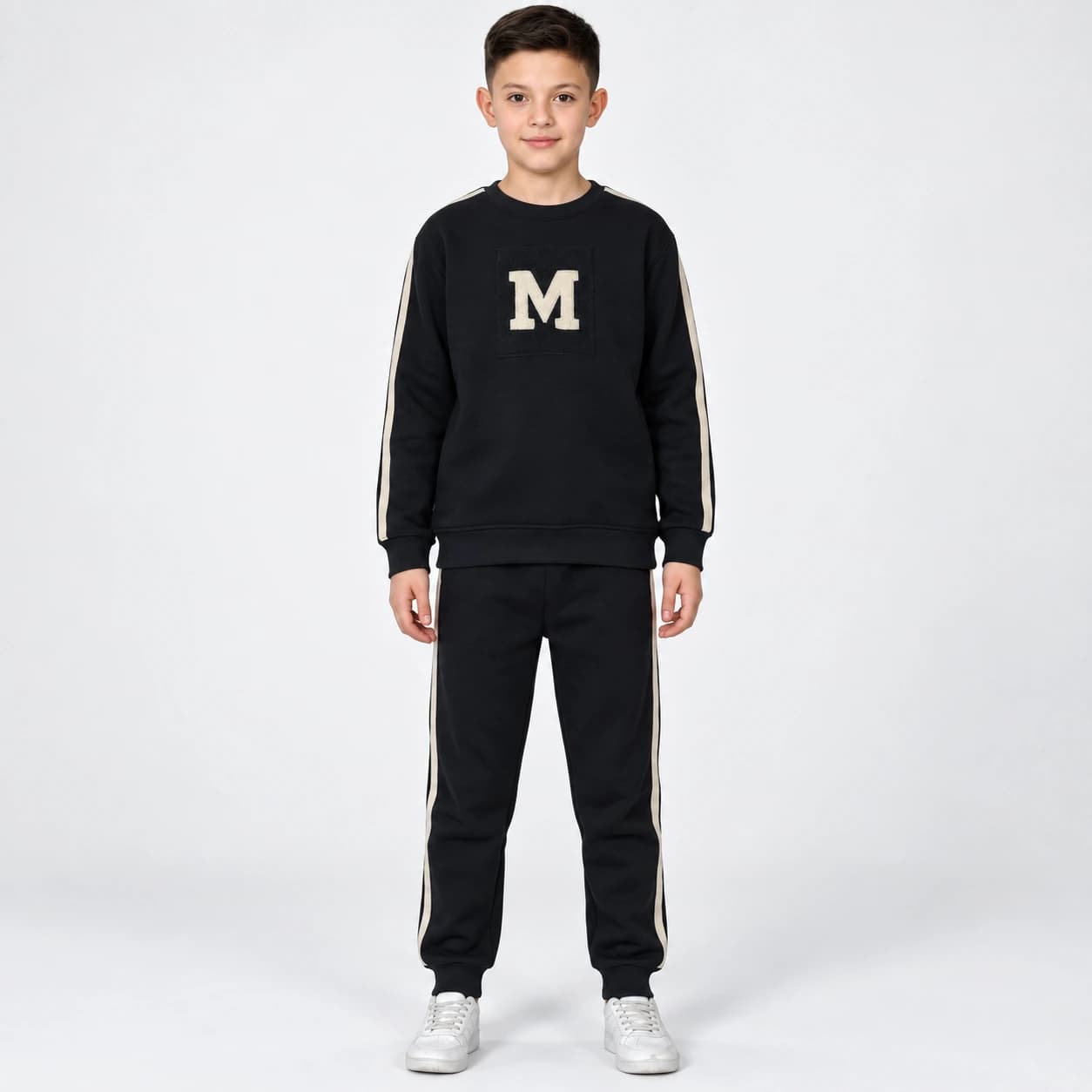 4340 toptan 5-12 yaş arası erkek çocuklar için sweatshirt ve pantolondan oluşan çocuk spor takımı
