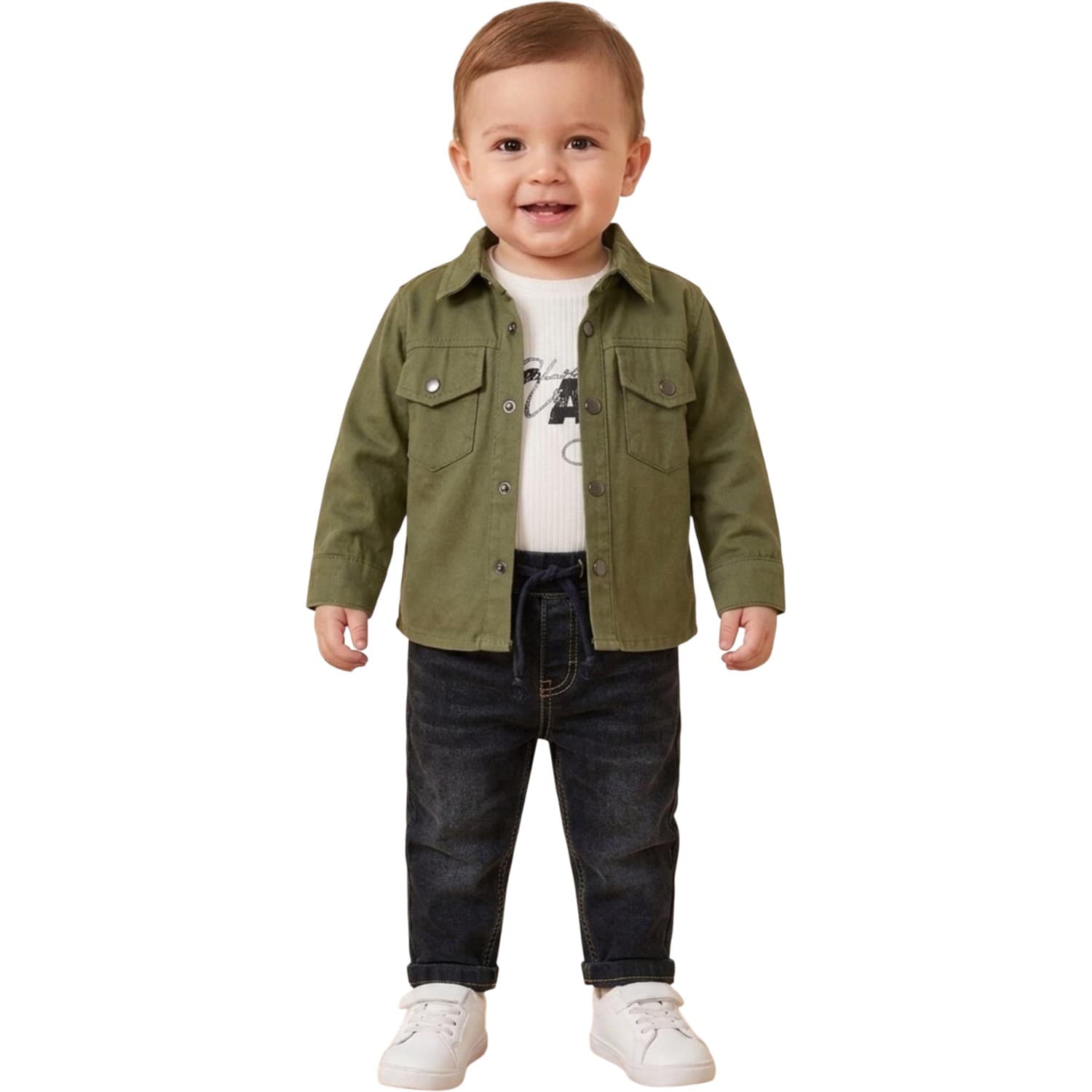 Erkek Bebek Gabardin Ceketli 3’lü Kombin Takımı