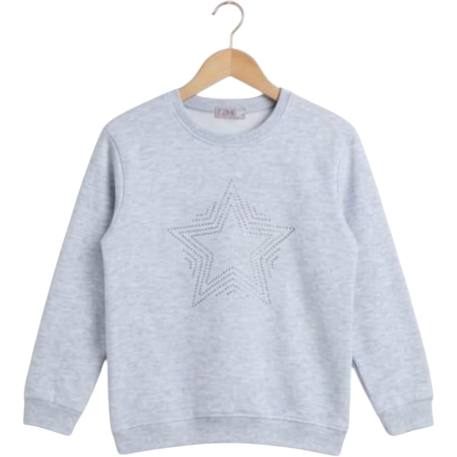 İçi Şardonlu Yıldız Taş İşlemeli Kız Çocuk Sweatshirt