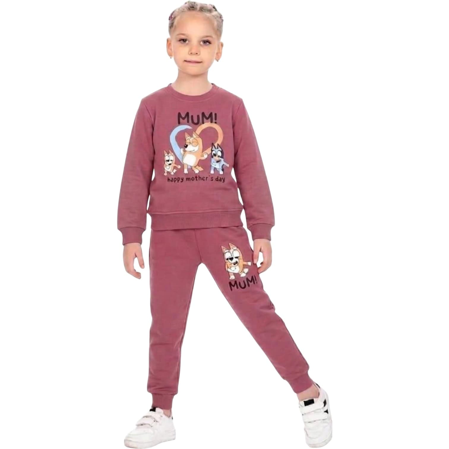 Karakter Baskılı Sweatshirt ve Eşofman Altlı 2'li Kız Çocuk Takım