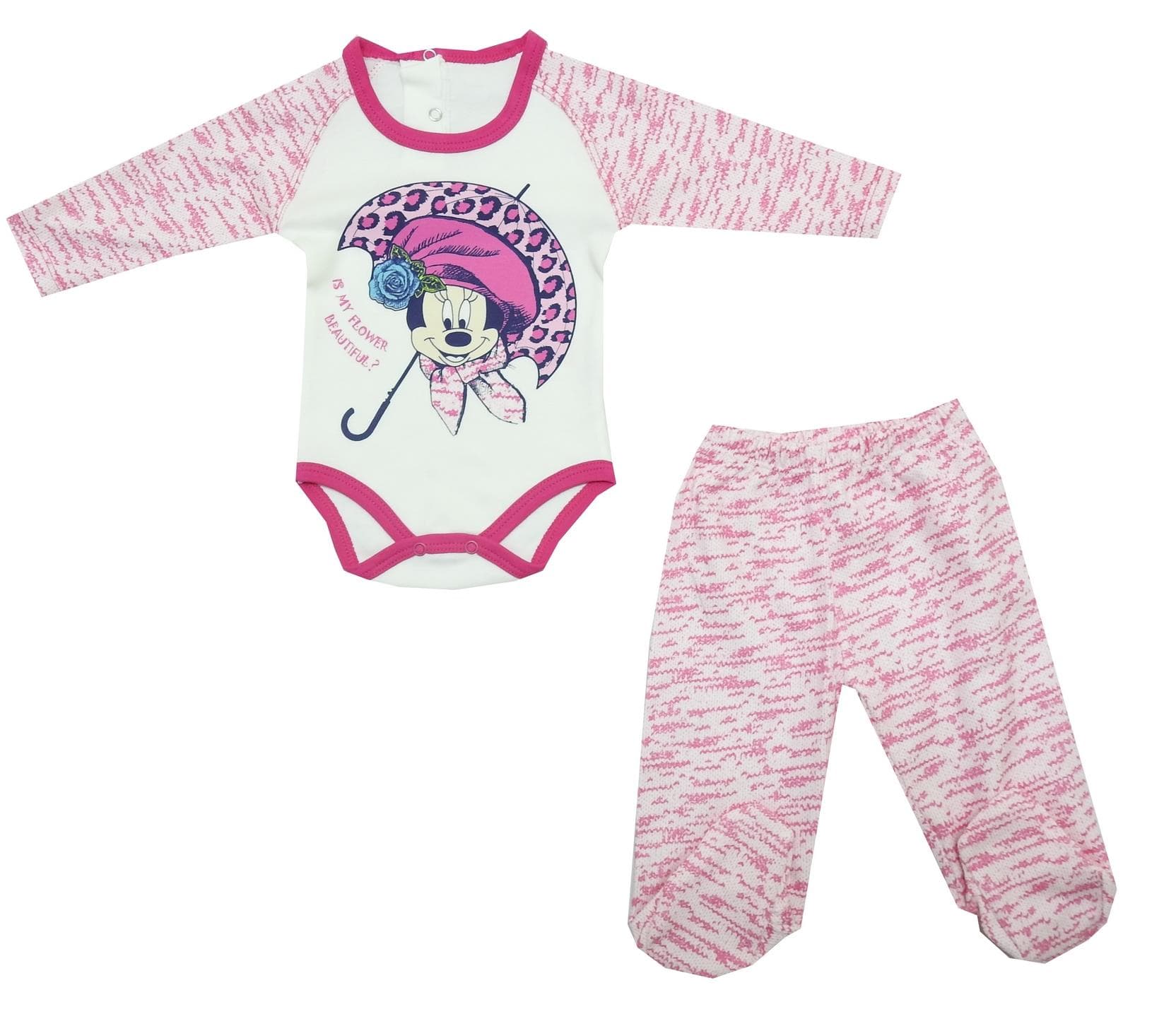 4502 Kız Takım Şemsiyeli Minnie Patikli 3-6-9 AY