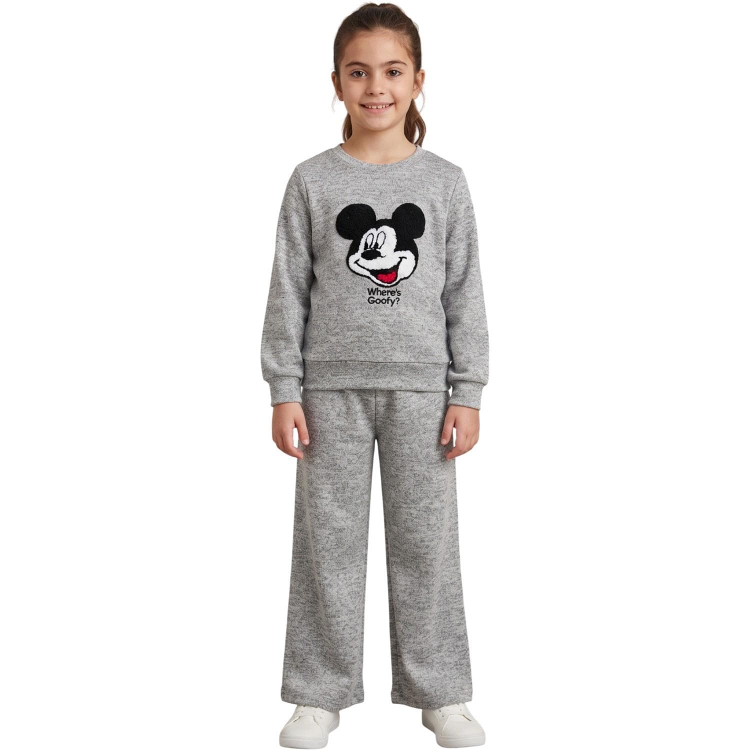 1115 toptan 3-4-5-6-7 yaş kız çocuklar için Mickey Mouse desenli ekonomik segment çocuk ikili takım